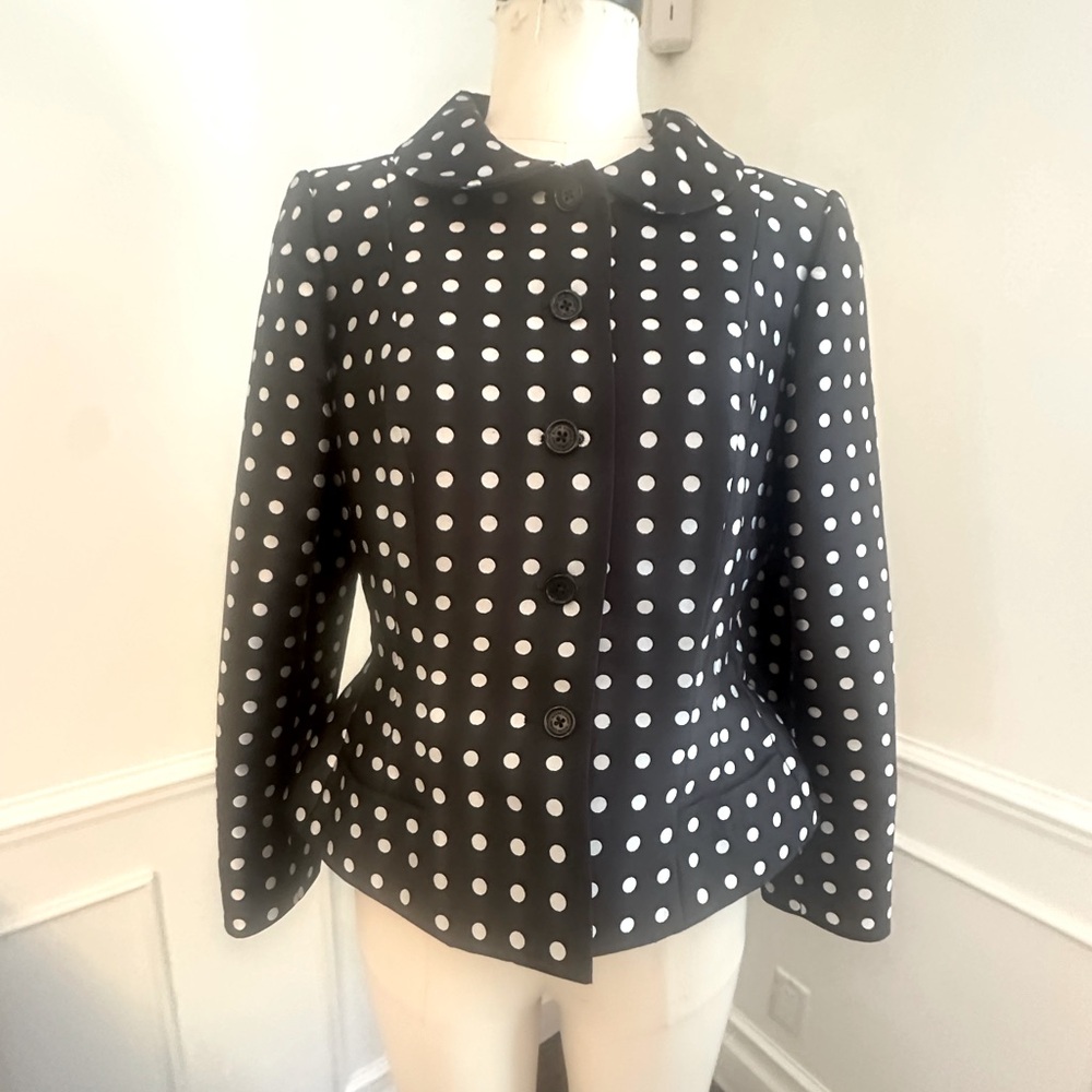 NWOT Ralph lauren silk purple label iconic pokadot blazer